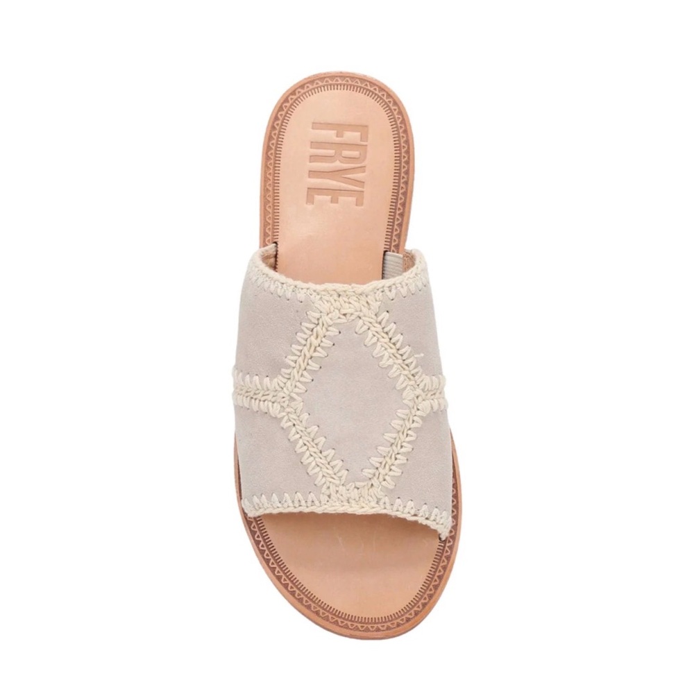 FRYE WOMEN'S AVA CROCHET SLIDE - IVORY New With out tags